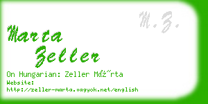 marta zeller business card